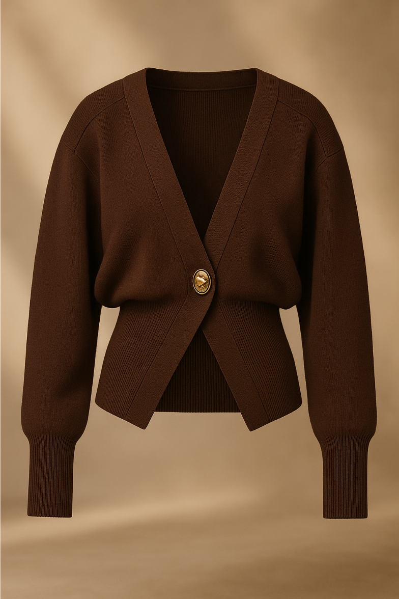 Button trim sweater